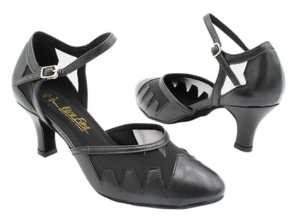 6863 Black Leather &amp; Black Mesh with 2.5&quot; Heel (2899) in the photo