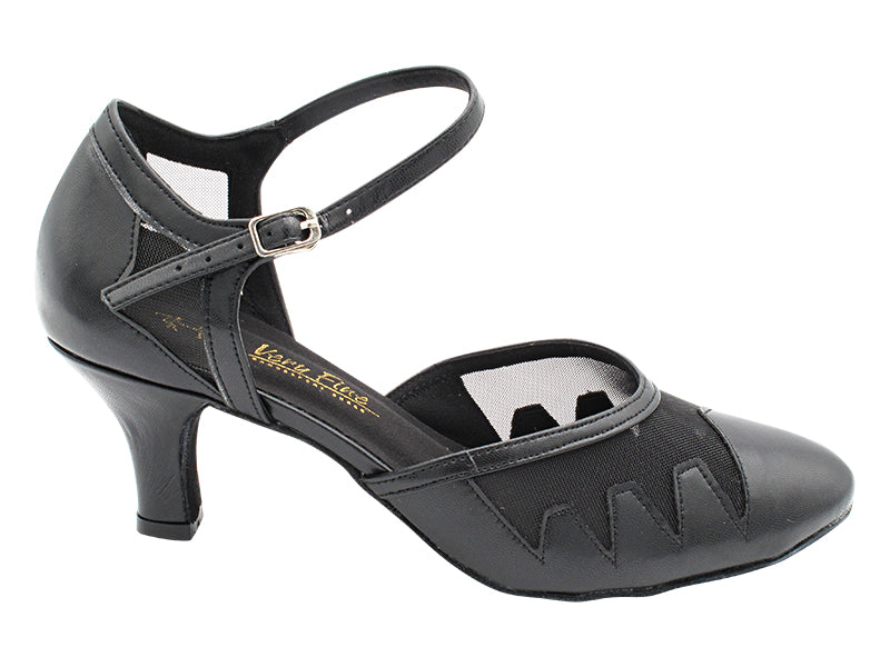 6863 Black Leather &amp; Black Mesh with 2.5" Heel (2899) in the photo