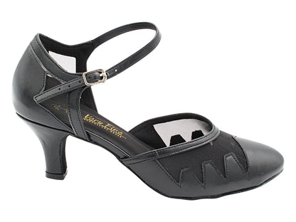 6863 Black Leather &amp; Black Mesh with 2.5" Heel (2899) in the photo