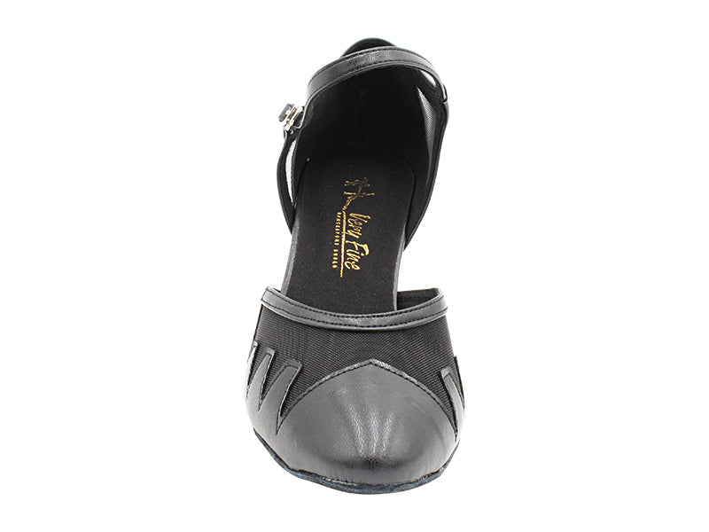 6863 Black Leather &amp; Black Mesh with 2.5" Heel (2899) in the photo