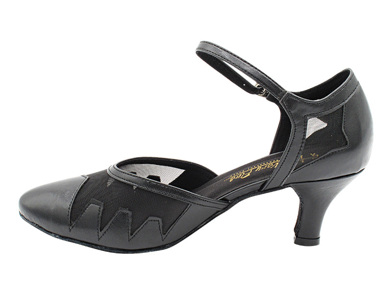 6863 Black Leather &amp; Black Mesh with 2.5" Heel (2899) in the photo