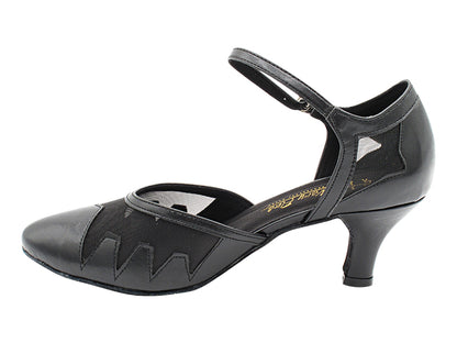 6863 Black Leather &amp; Black Mesh with 2.5" Heel (2899) in the photo