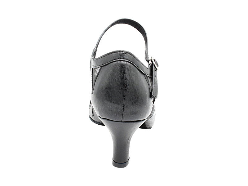 6863 Black Leather &amp; Black Mesh with 2.5" Heel (2899) in the photo