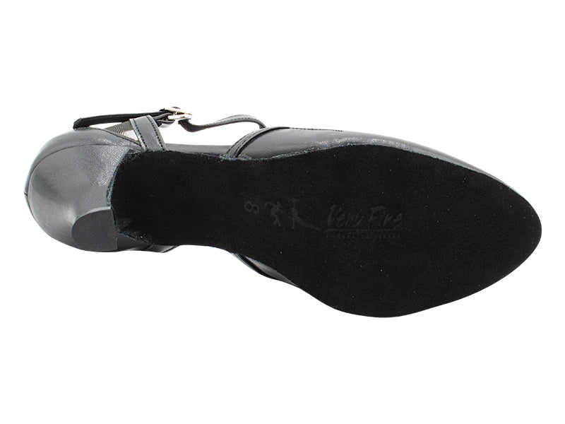 6863 Black Leather &amp; Black Mesh with 2.5" Heel (2899) in the photo
