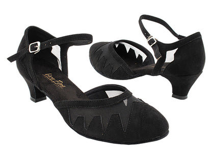 6863 Black Oxford Nubuck &amp; Black Mesh with 1.3" Cuban Heel (387) in the photo