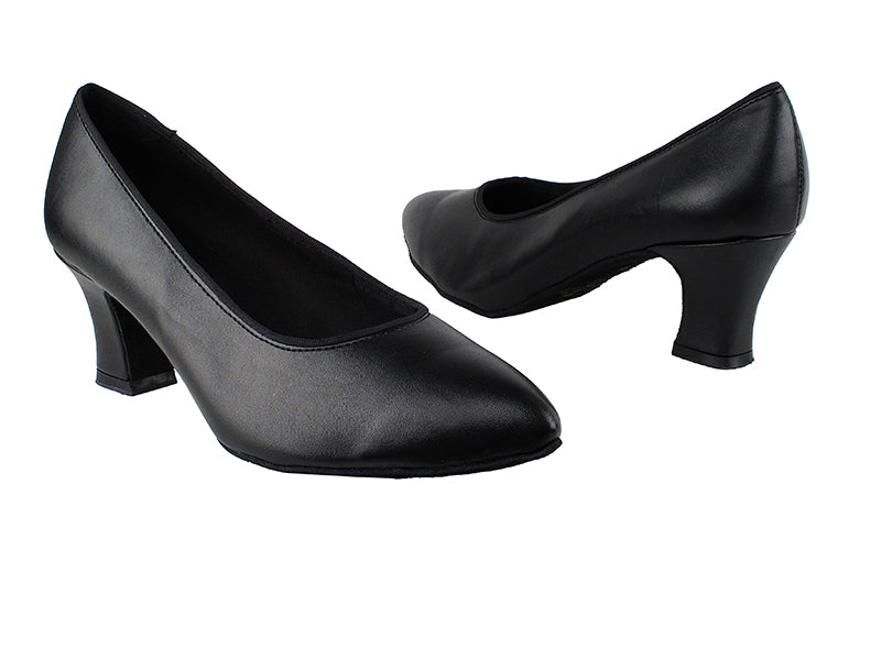6901 Black Leather with 2.2&quot; Thick Cuban Heel in the photo