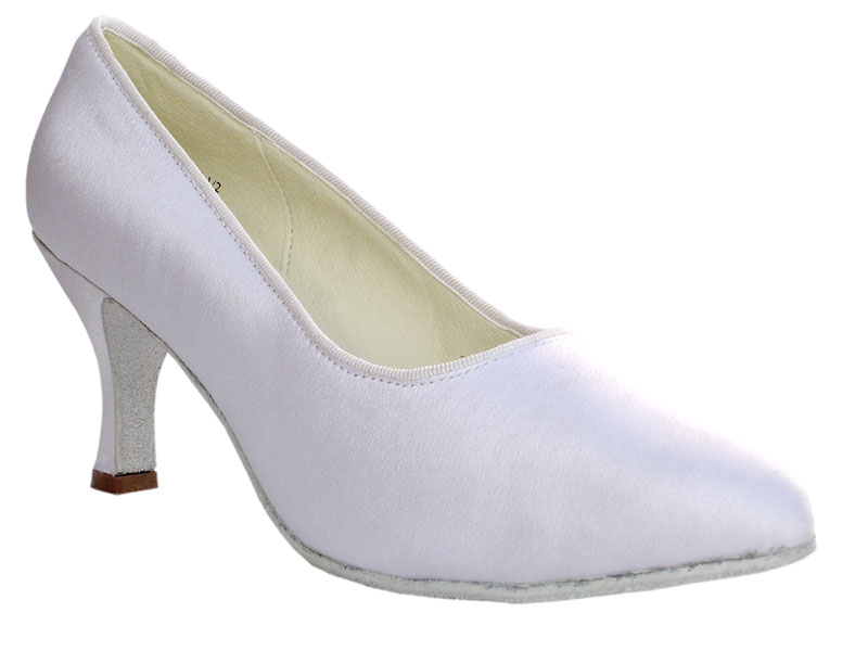 6901 White Satin with 2.75&quot; heel in the photo