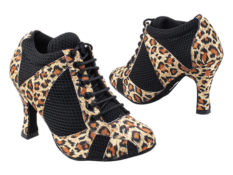 705LEDSS 83 Leopard Satin_Black Knit Mesh with 3&quot; Heel (6812) in the photo