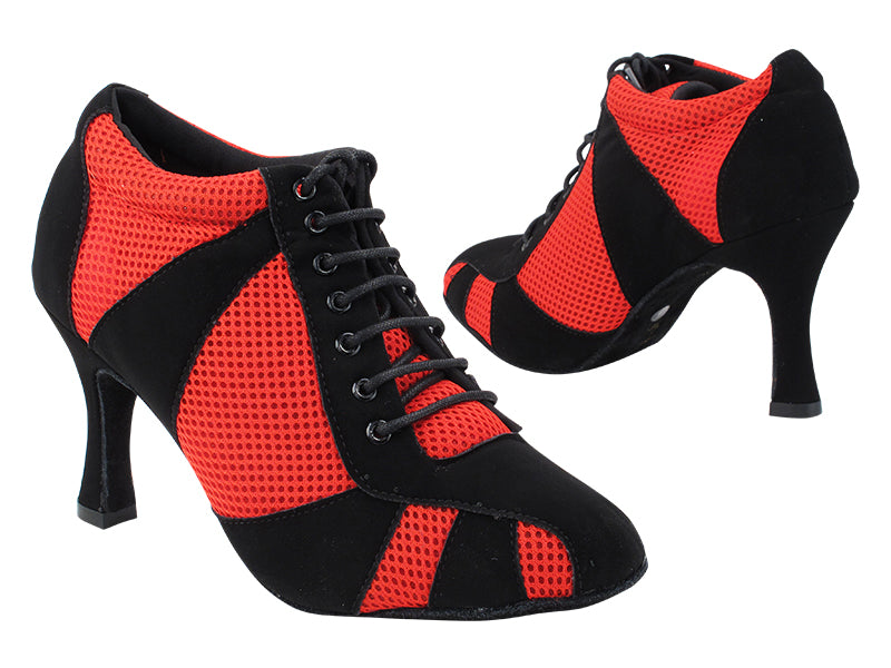 7705LEDSS Black Nubuck &amp; Red Knit Mesh with 3&quot; Heel (6812) in the photo