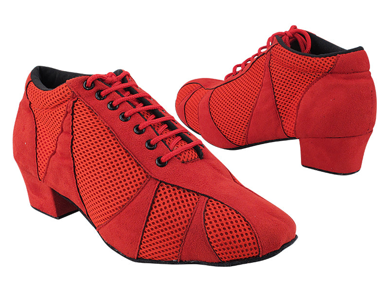 705LEDSS Red Nubuck &amp; Red Knit Mesh 1 with 1.5&quot; Heel (2001) in the photo