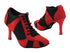 705LEDSS Red Suede & Black Knit Mesh with 3 inch Square Red Plated Heel (6652) in the photo