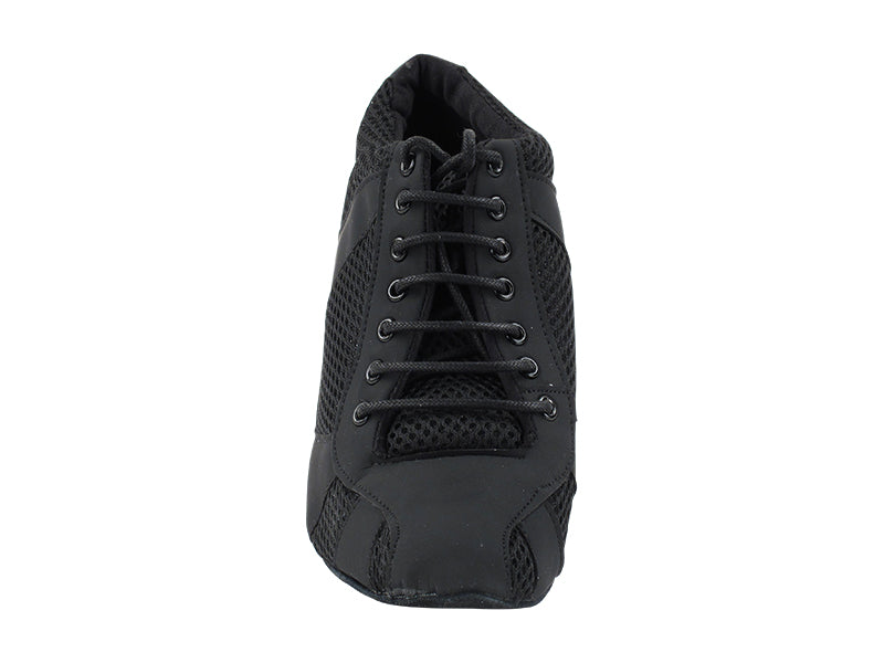 705LEDSS Black Nubuck_Black Knit Mesh with 3&quot; Slim Metallic Heel (6646) in the photo