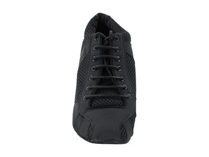 705LEDSS Black Nubuck_Black Knit Mesh with 3&quot; Slim Metallic Heel (6646) in the photo