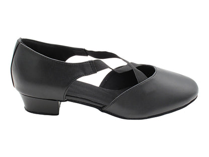 7307 Black Leather with 1 inch Flat Heel (8881) in the photo