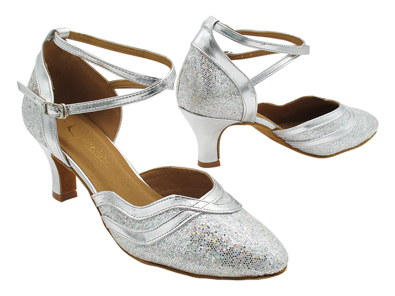 7887LEDSS Silver Scale &amp; Silver Leather Trim with 2.5&quot; Heel (2899) in the photo