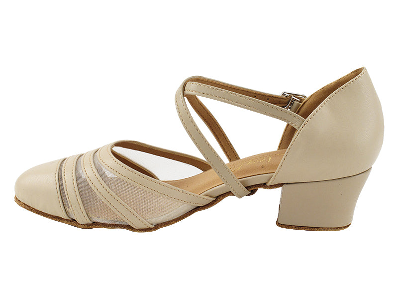 7892XLEDSS Tan Leather_Flesh Mesh with 1.5&quot; Heel (2001) in the photo