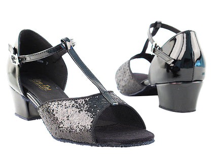 801 Black Sparkle with 1.5&quot; Medium Heel in the photo