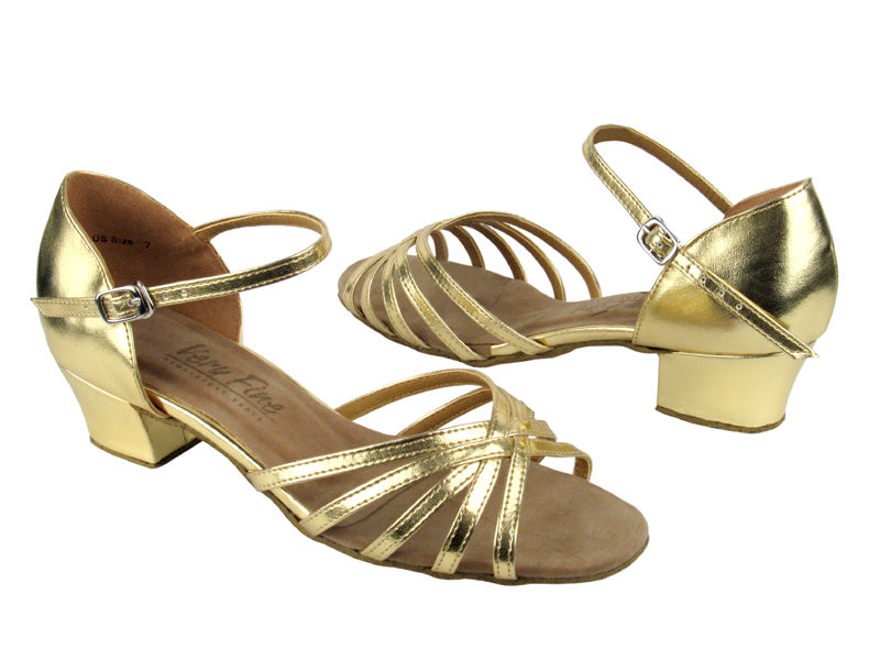 802 Gold Leather with 1.5&quot; Medium Heel in the photo