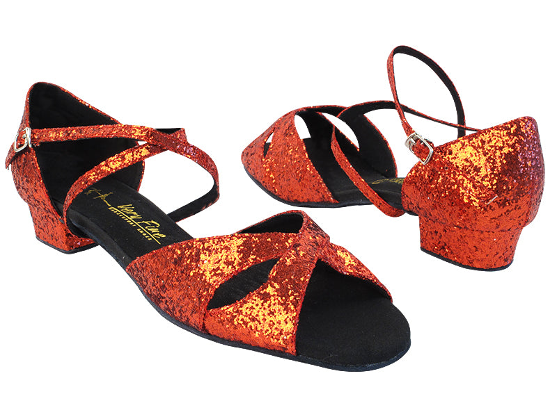 803FT 37 Red Sparkle with 1&quot; Women Heel in the photo