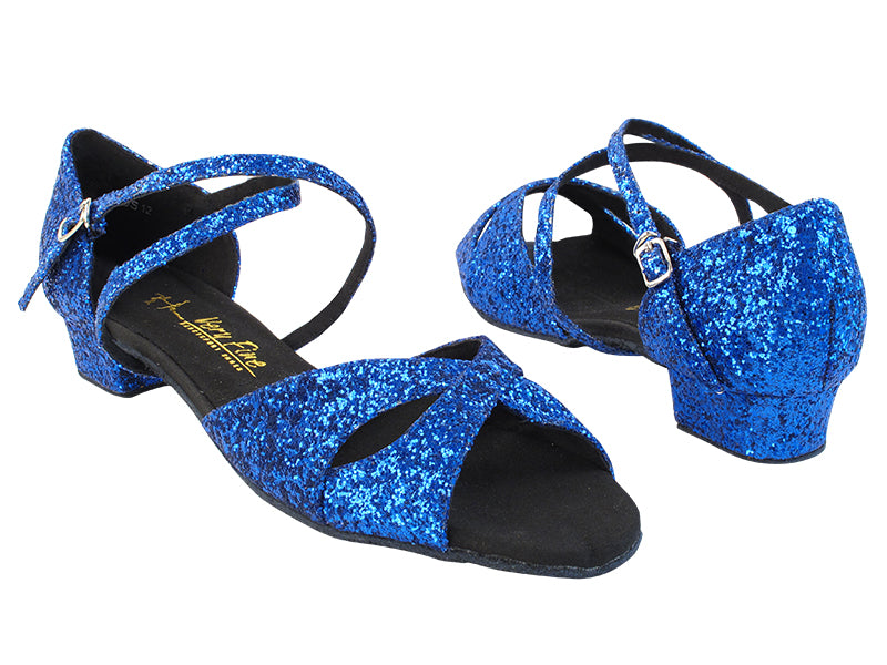 803FT Blue Sparkle with 1&quot; Women Heel in the photo