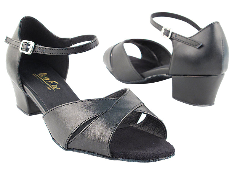 803 Black leather with 1.5&quot; Medium Heel in the photo