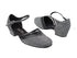 8881 105 Glitter Black Satin_Black Pu Trim with 1" Heel in the photo