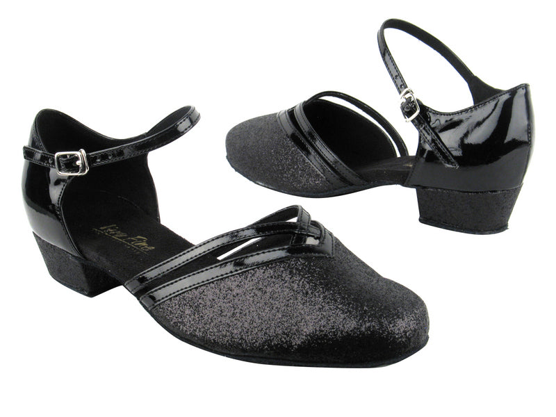 8881 127 Black Stardust_F_H_Black Patent_B_T with 1&quot; Women Heel in the photo