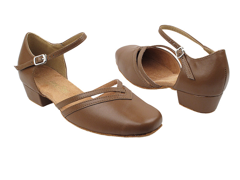 8881 133 Coffee Brown PU with 1&quot; Heel in the photo