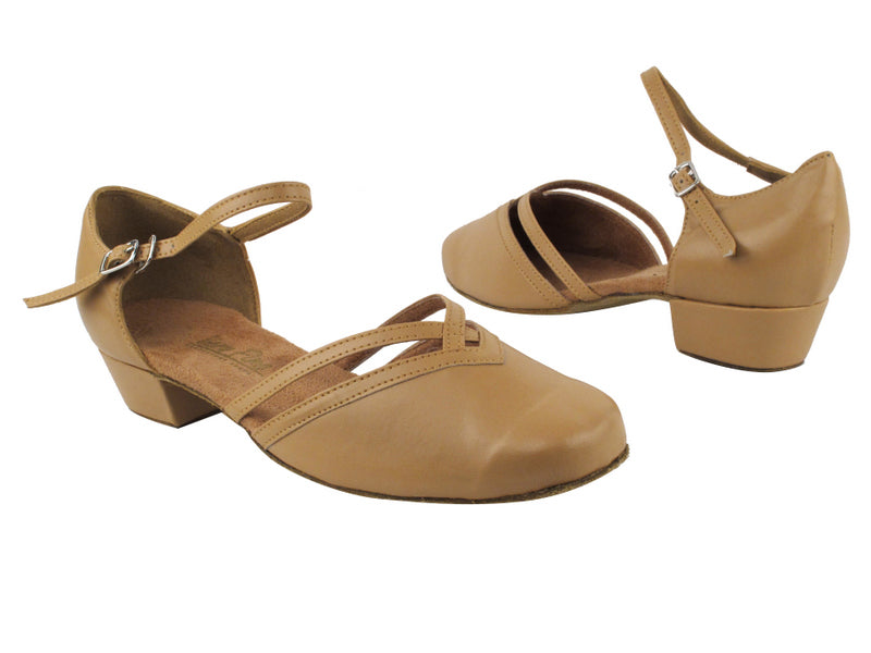 8881 157 Beige Brown Leather with 1&quot; Women Heel in the photo