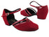 8881 228 Red Velvet_131 Red Patent Trim_Black Sole with 1" Women Heel in the photo