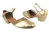 8881 57 Light Gold Leather_113 Gold Scale Trim with 1" women heel in the photo
