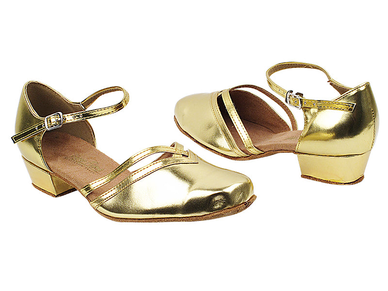 8881 62 Gold PU with 1&quot; Women Heel in the photo