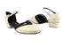 8881 Creamy White Leather_Black Leather Trim with 1" Women Heel in the photo