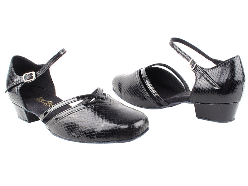 8881 222 Sanke Black_Black Patent Trim with 1" Women Heel in the photo