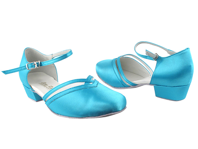 8881 230 Light Blue Satin with 1&quot; Women Heel in the photo 