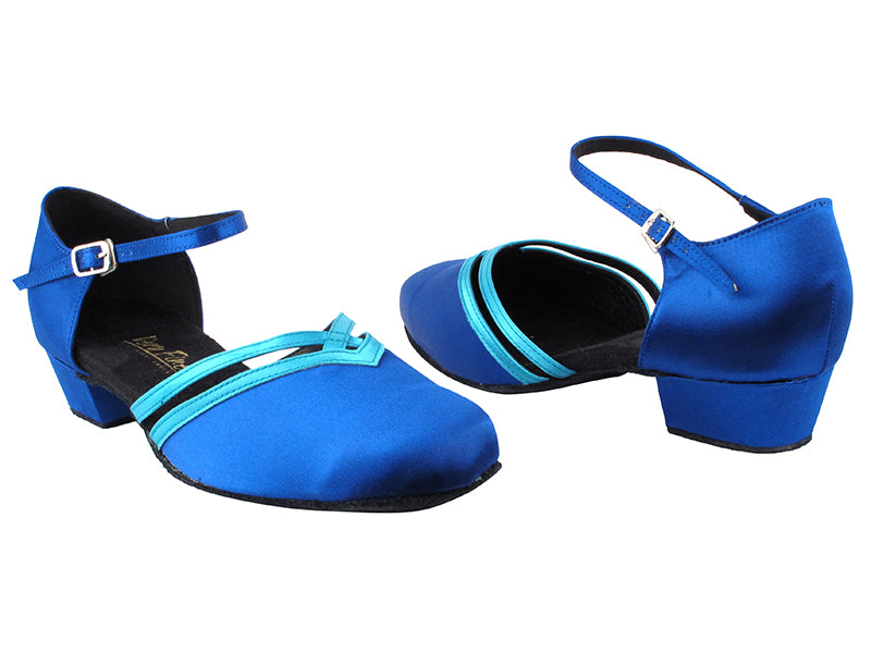 8881 247 Gem Blue Satin_230 Light Blue Satin Trim with 1&quot; Women Heel in the photo 