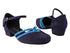 8881 281 Purple Suede_319 Navy Blue Illusion Velvet Trim with 1" Women Heel in the photo