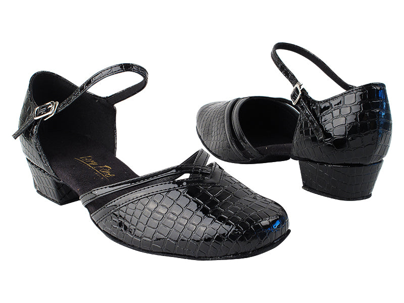 8881 71 Black PU_58 Black Patent PU Trim with 1&quot; Women Heel in the photo