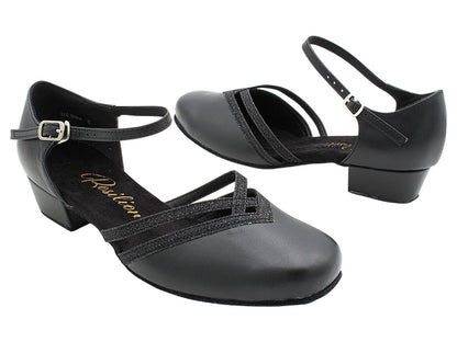 8881 Black Leather_273 Black Glitter Trim with 1&quot; Heel (8881) in the photo 