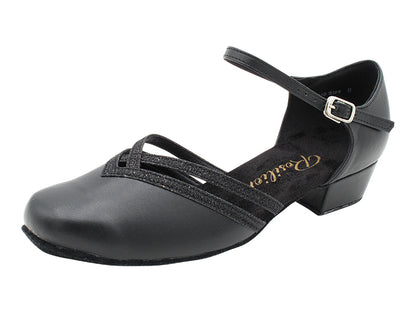 8881 Black Leather_273 Black Glitter Trim with 1&quot; Heel (8881) in the photo 