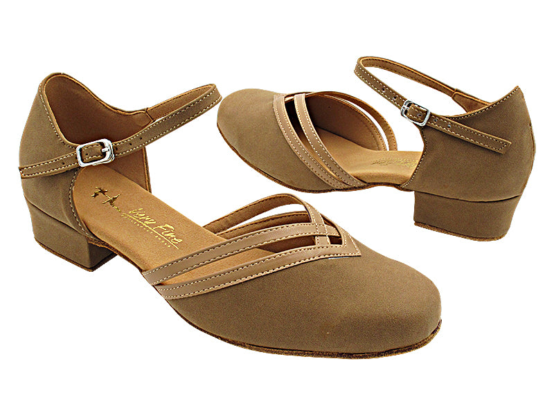 8881 Brown Nubuck &amp; Beige Brown Trim with 1&quot; women heel in the photo