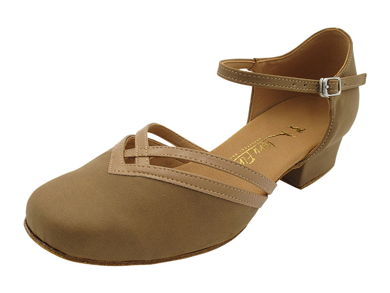 8881 Brown Nubuck &amp; Beige Brown Trim with 1&quot; women heel in the photo