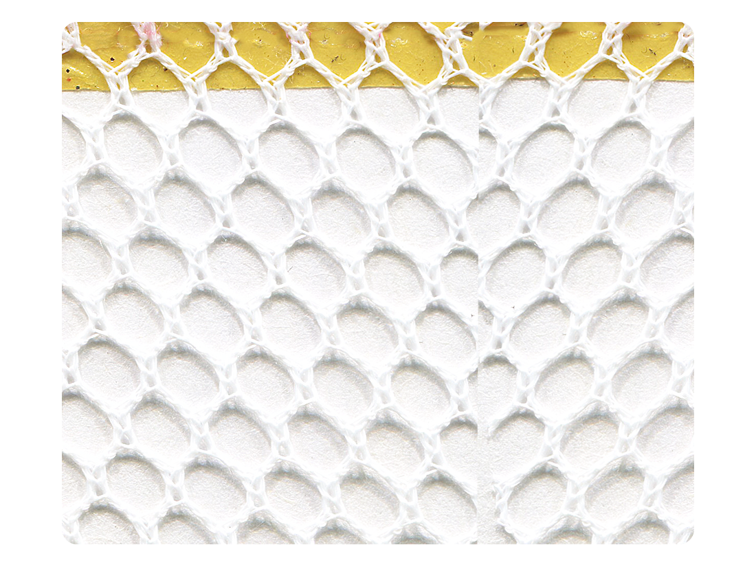88 White Hexagonal Mesh Fabric Swatch
