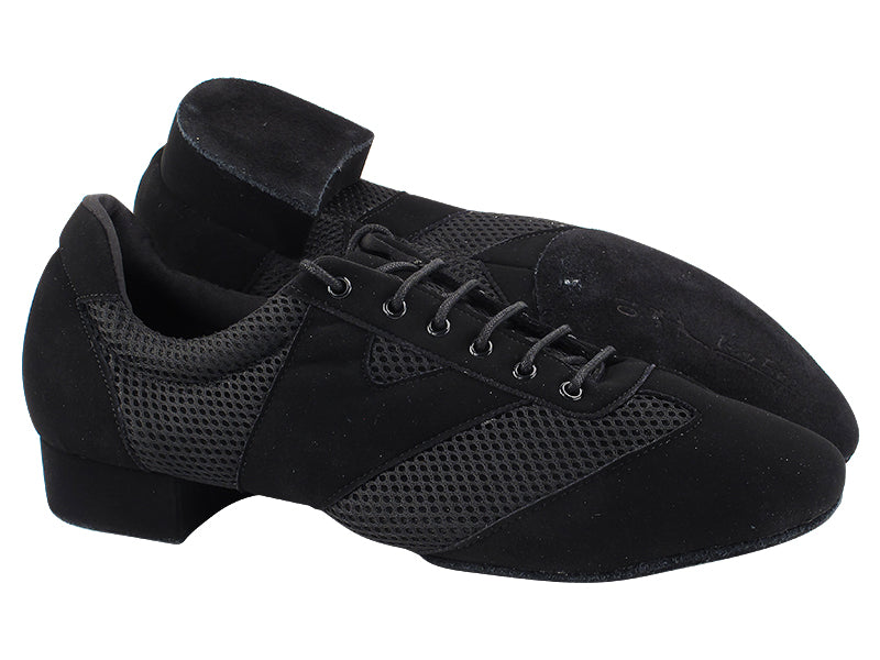 901LEDSS Black Nubuck &amp; Black Knit Mesh with 1.5&quot; Latin Heel in the photo