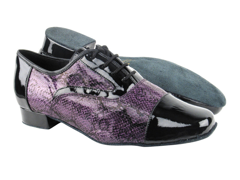 916102 Black Patent_F_B_252 Purple Snake_M with 1&quot; Standard heel in the photo