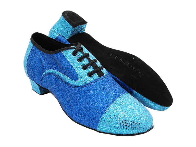 916102LEDSS 96 Blue Scale_F_B_Blue Stardus with Men 1.5&quot; Latin Heel in the photo