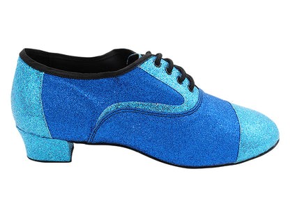 916102LEDSS 96 Blue Scale_F_B_Blue Stardus with Men 1.5&quot; Latin Heel in the photo