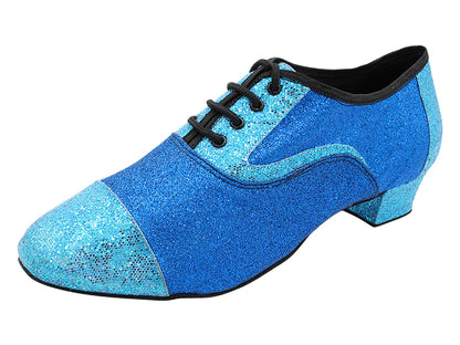 916102LEDSS 96 Blue Scale_F_B_Blue Stardus with Men 1.5&quot; Latin Heel in the photo
