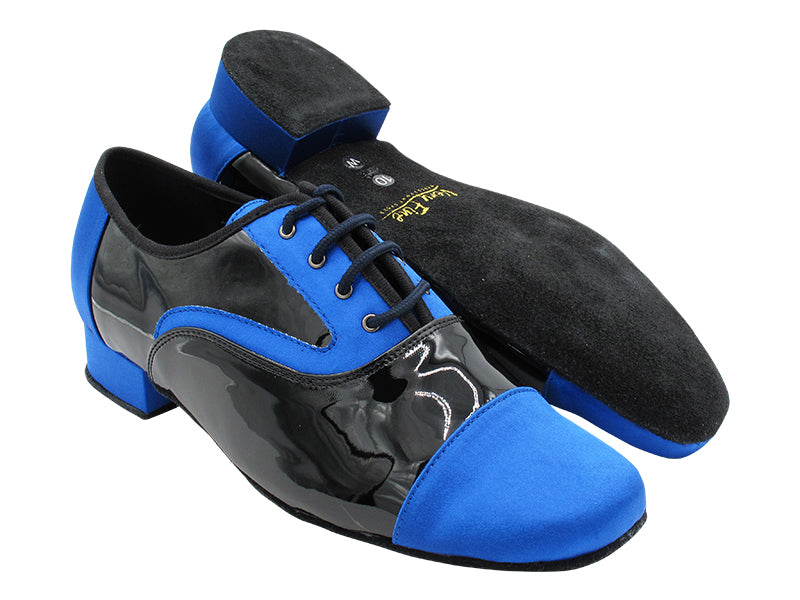 916102 247 Gem Blue Satin_F_B_Black Patent_M with 1&quot; Standard Heel in the photo