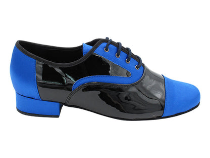 916102 247 Gem Blue Satin_F_B_Black Patent_M with 1&quot; Standard Heel in the photo